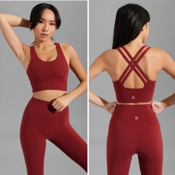 Buffbunny Collection Other - BuffBunny Rosa Vineyard Dark Red Strappy Sports Bra